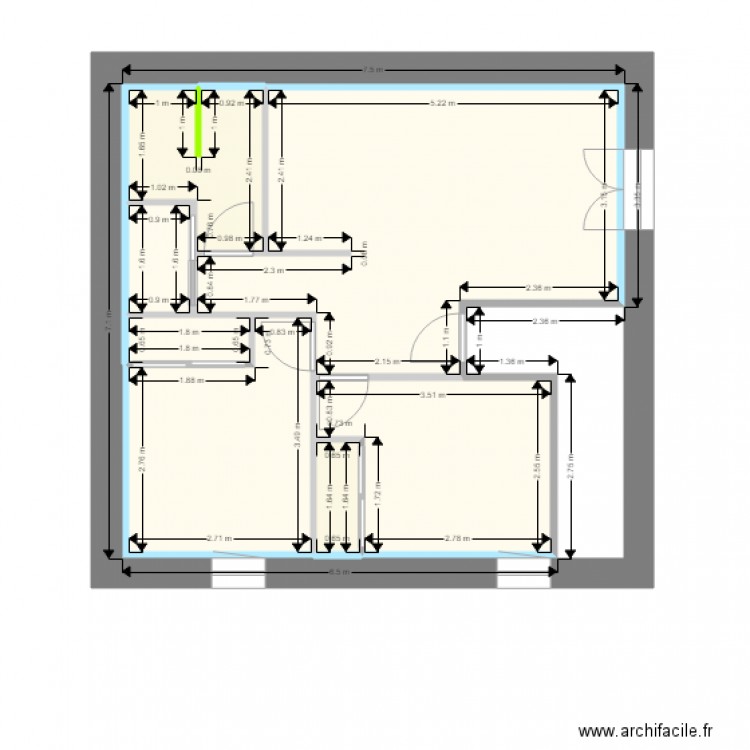 PLAN ETAGE cotations. Plan de 0 pièce et 0 m2