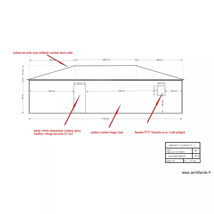 fred facade corrigee. Plan de 