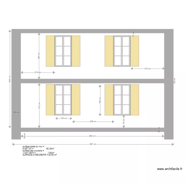 fa&ccedil;ade ouest. Plan de 