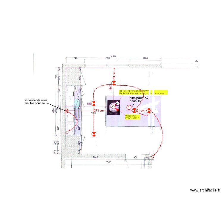 plan elec cuisine cissoko. Plan de 0 pièce et 0 m2