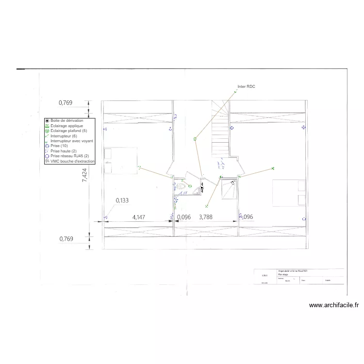 Etage Pelletier. Plan de Etage Pelletier. Plan de