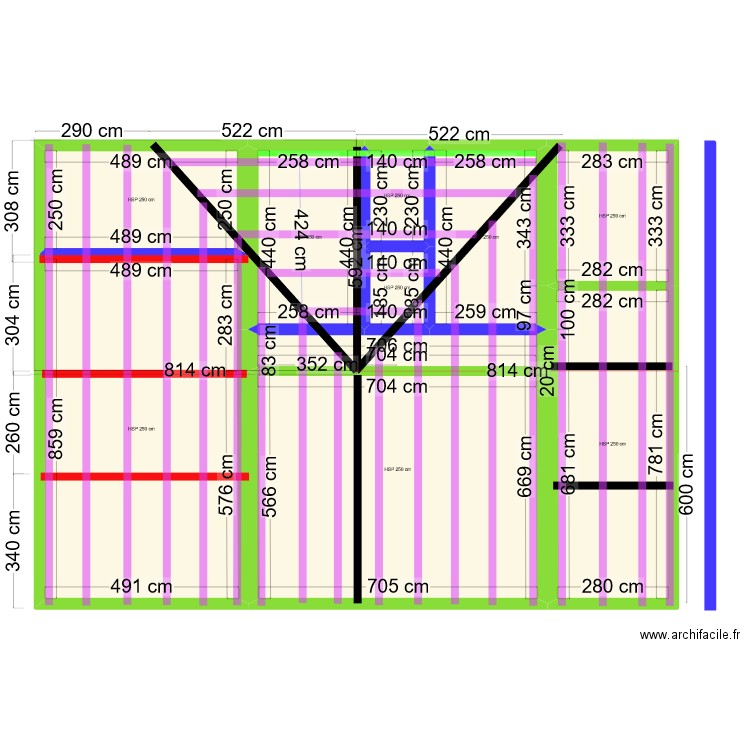 toit v2. Plan de 9 pièces et 160 m2