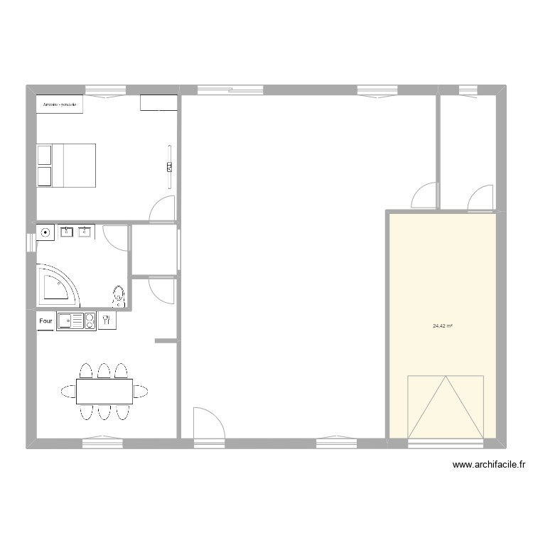 plan 2 - Plan 1 pièce 24 m2 dessiné par ilclaus