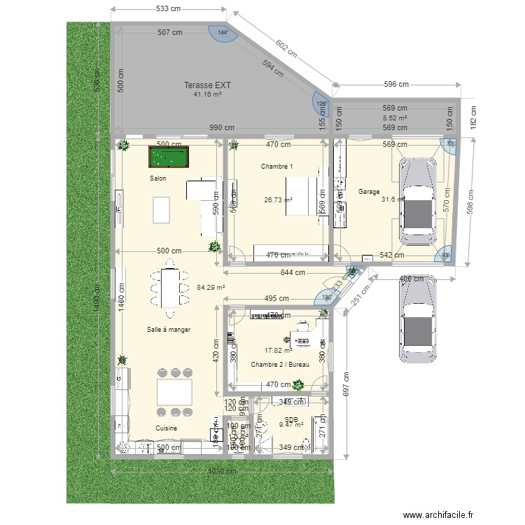 Maison 2 avec aménagements intérieurs. Plan de 0 pièce et 0 m2