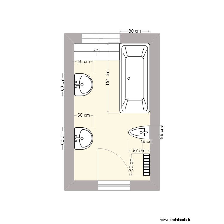 COVOLO - Rénov SdB. Plan de 1 pièce et 7 m2