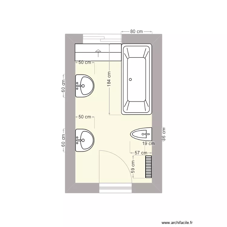 COVOLO - R&eacute;nov SdB. Plan de 