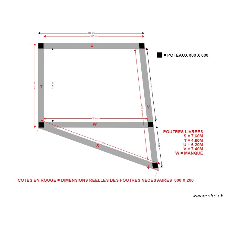 cotes reelles carport 2. Plan de 0 pièce et 0 m2