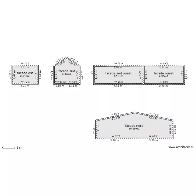 FACADE GRAN ETAGE. Plan de 