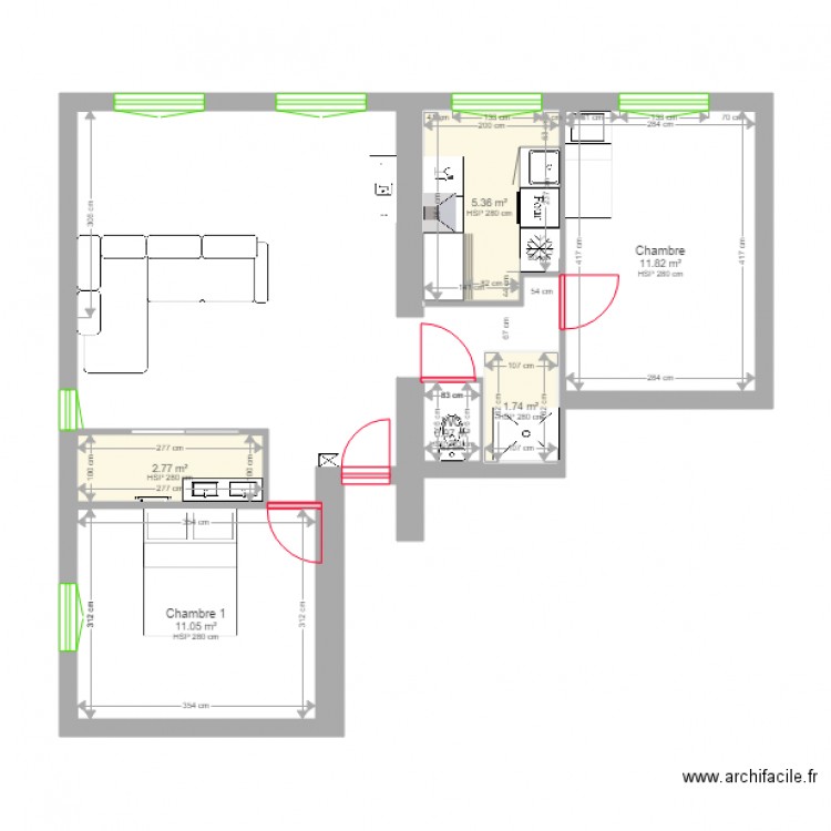 AppartPlanRenovationV2. Plan de 0 pièce et 0 m2