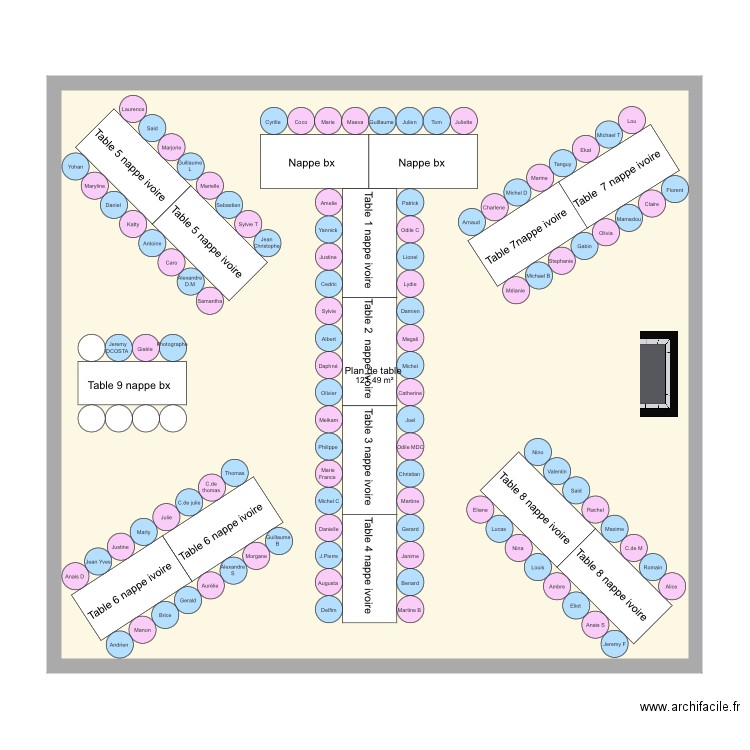 Plan de table M G . Plan de 0 pièce et 0 m2