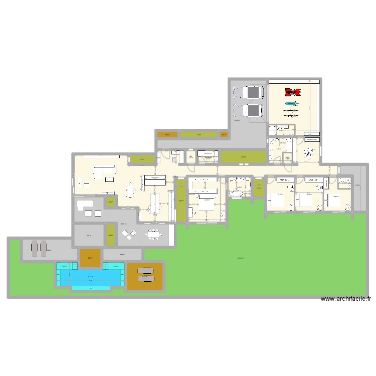 Lodève 3. Plan de 32 pièces et 689 m2