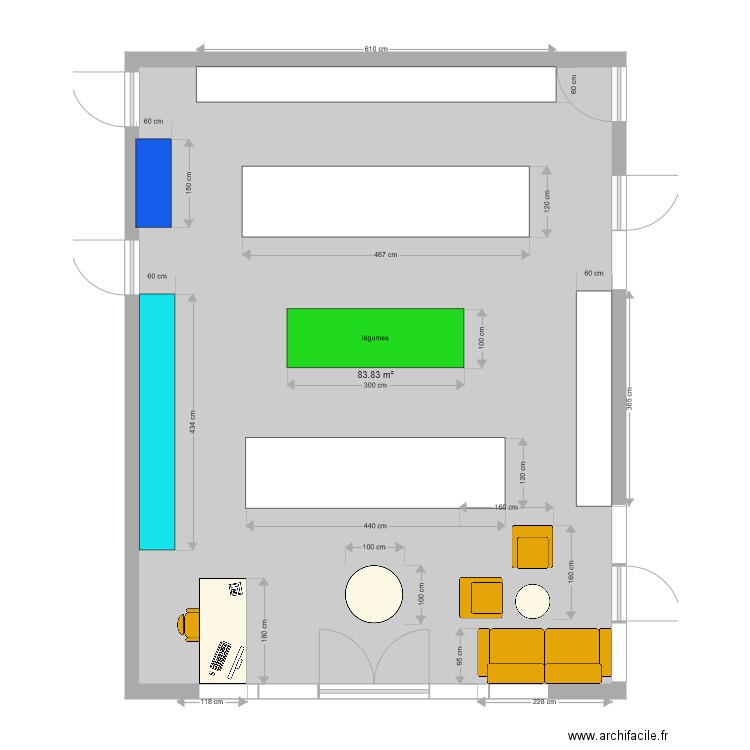 aménagement  épicerie . Plan de 0 pièce et 0 m2