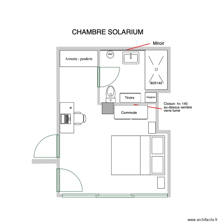 Chambre Solarium. Plan de 0 pièce et 0 m2