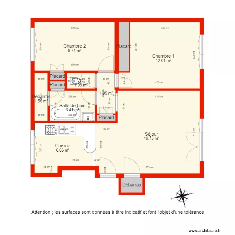 BI 2883 c&ocirc;t&eacute;. Plan de 