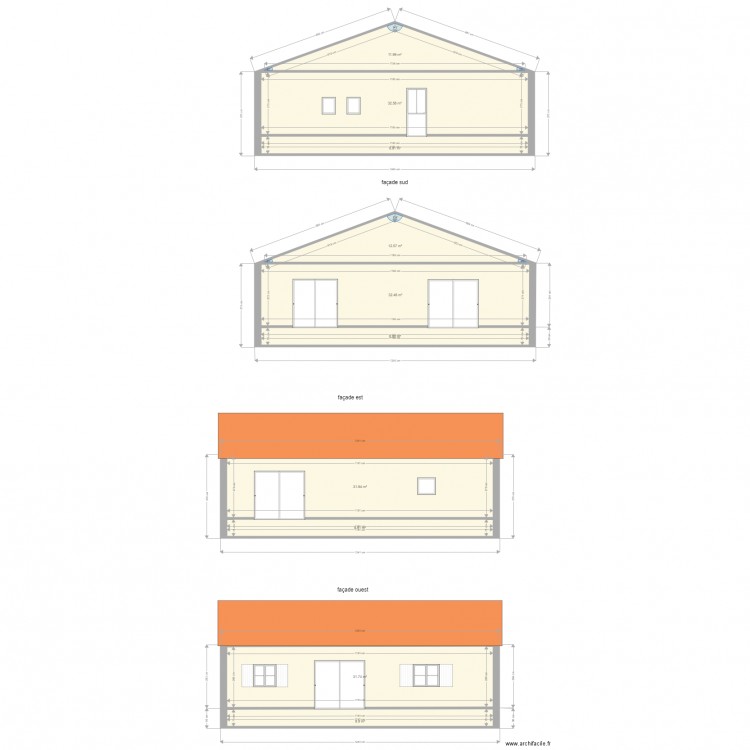 plan façades lauriol 2. Plan de 0 pièce et 0 m2