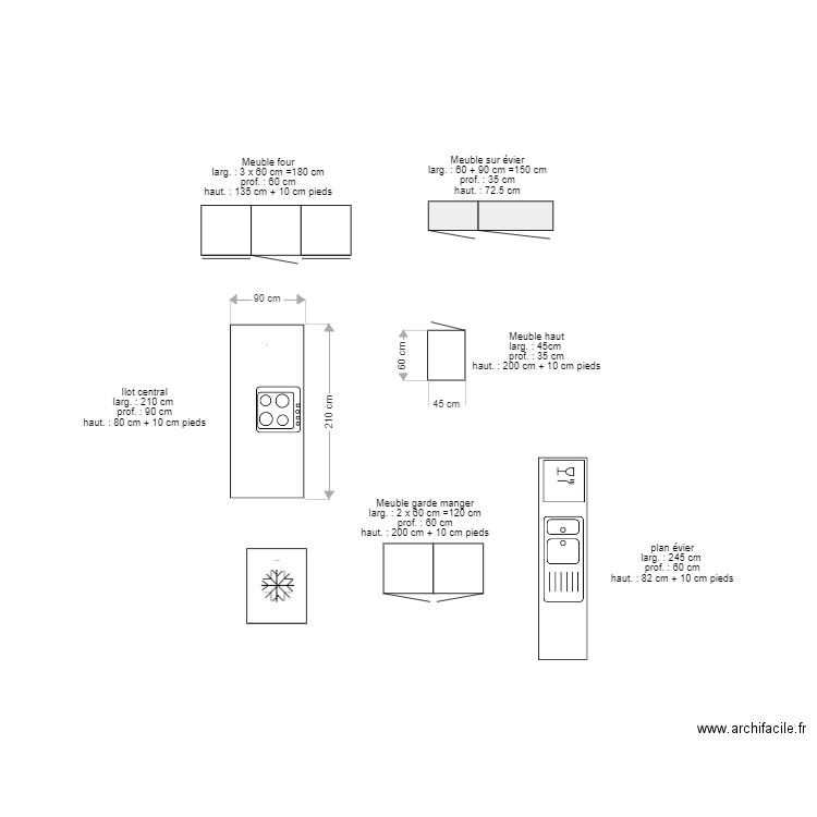 meubles. Plan de 0 pièce et 0 m2