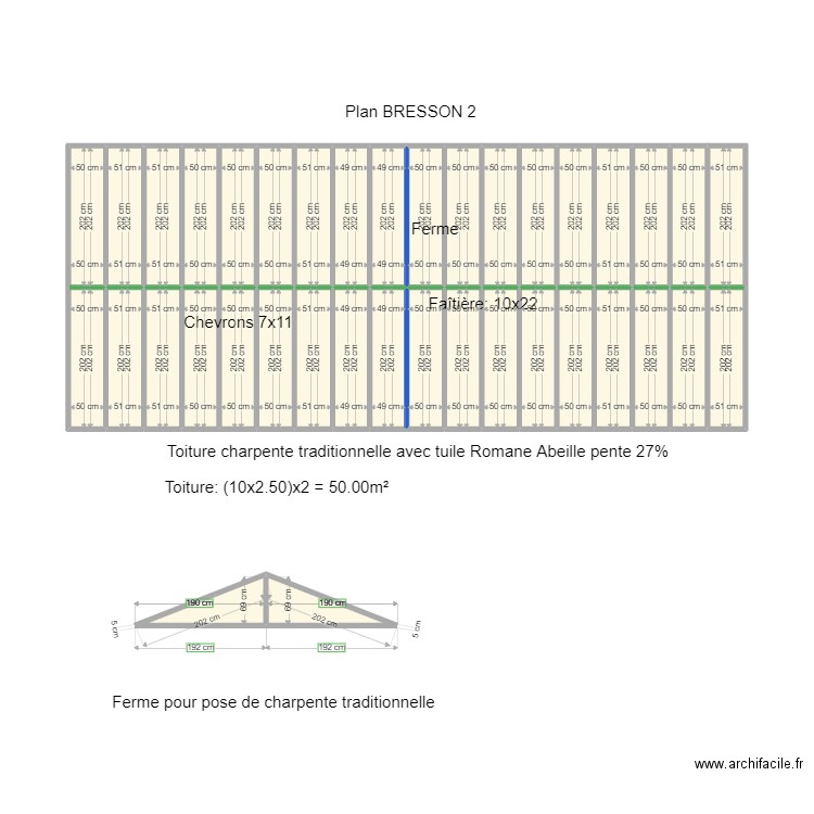 Plan BRESSON. Plan de 38 pièces et 38 m2