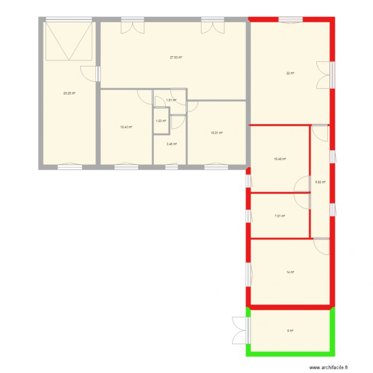 plan maison avec agrandissement. Plan de 0 pièce et 0 m2