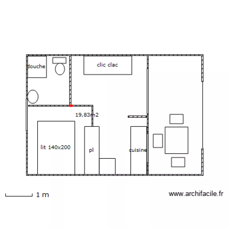 bungalow 4 personnes. Plan de bungalow 4 personnes. Plan de