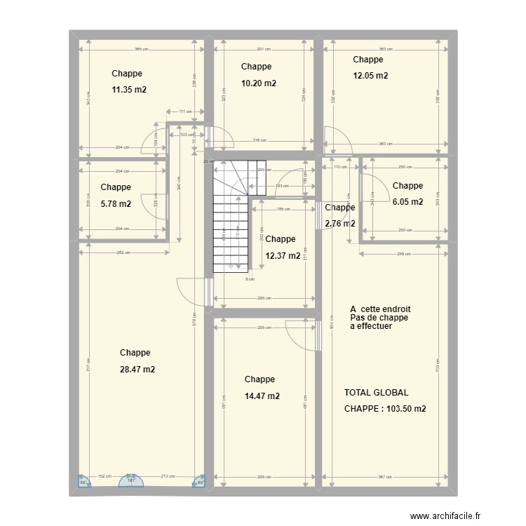 étage avant chappe avec m2. Plan de 0 pièce et 0 m2
