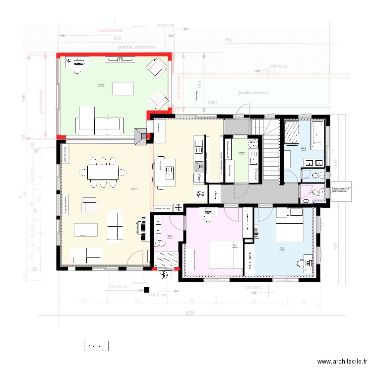 RdC V7 et Etage V2. Plan de 0 pièce et 0 m2
