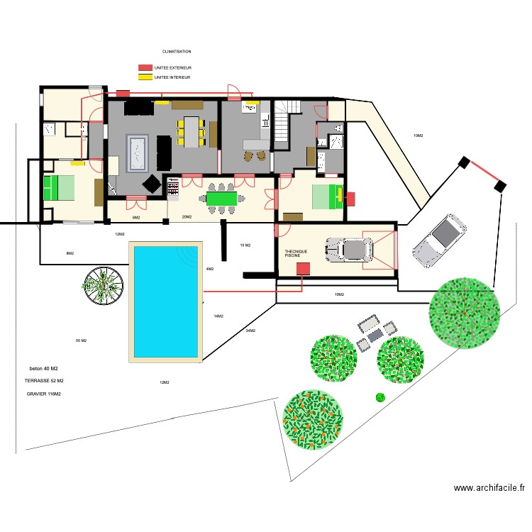 piscine terrasse CLIMATISATION. Plan de 0 pièce et 0 m2