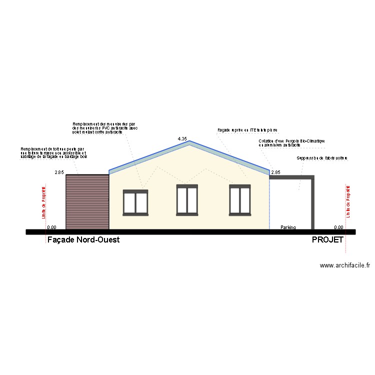 FACADE Nord Ouest Projet. Plan de 0 pièce et 0 m2