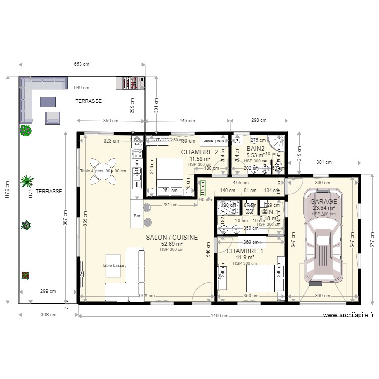 PLAN VILLA JORIS. Plan de 6 pièces et 112 m2