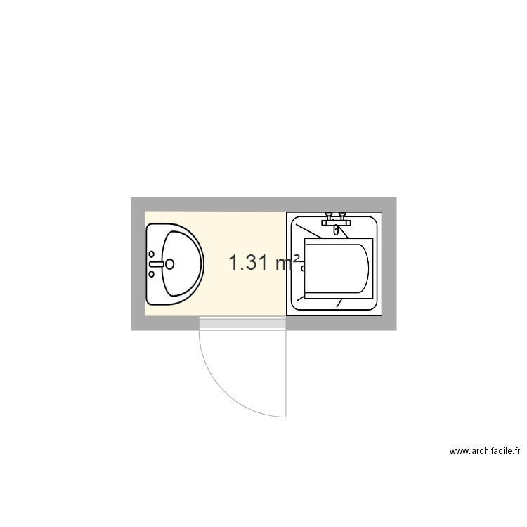 Goulette Sdb existante. Plan de 0 pièce et 0 m2