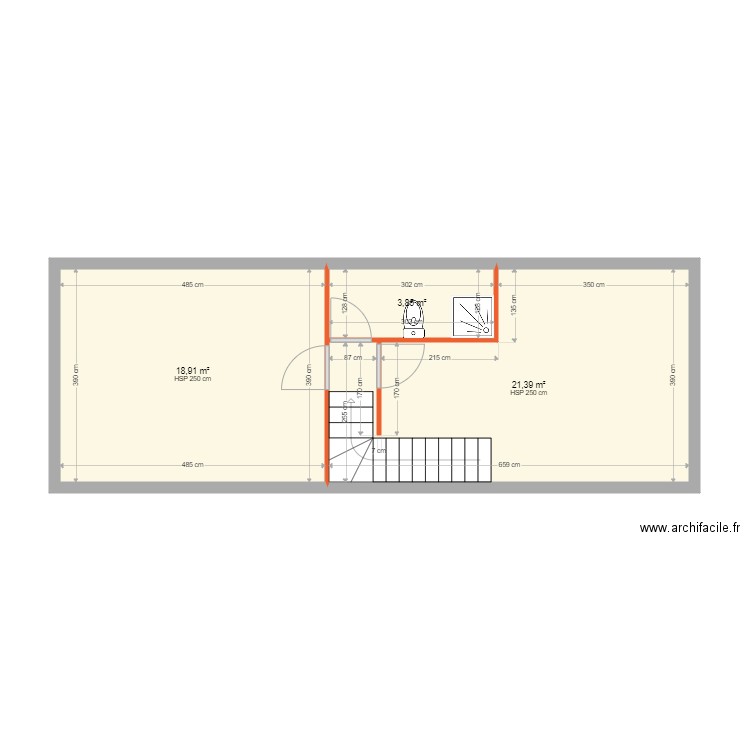 18 MEREAU OGER. Plan de 3 pièces et 44 m2