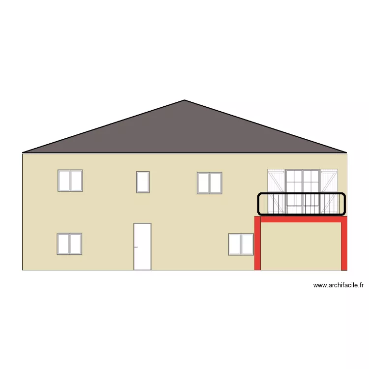 Vue de face . Plan de 