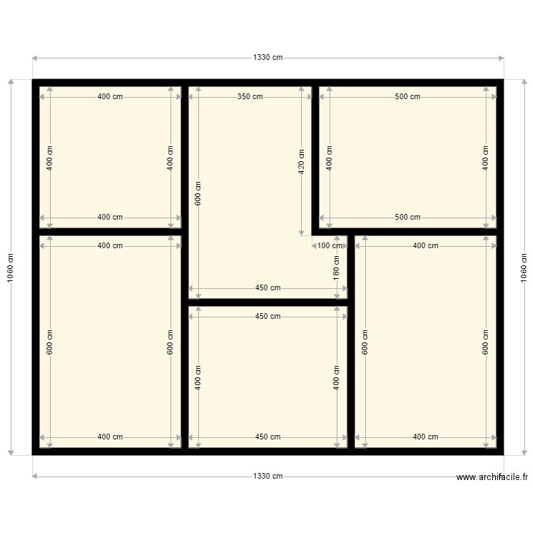 simi 4848. Plan de 6 pièces et 125 m2