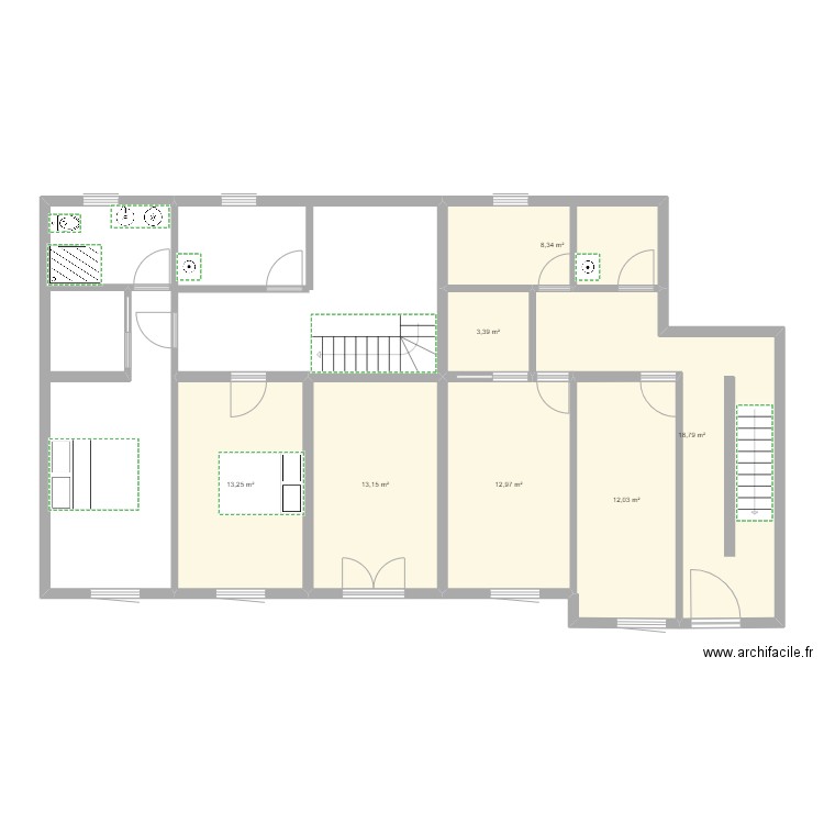 Cangas 1. Plan de 7 pièces et 82 m2