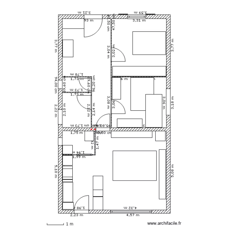 maison 70 m2. Plan de 