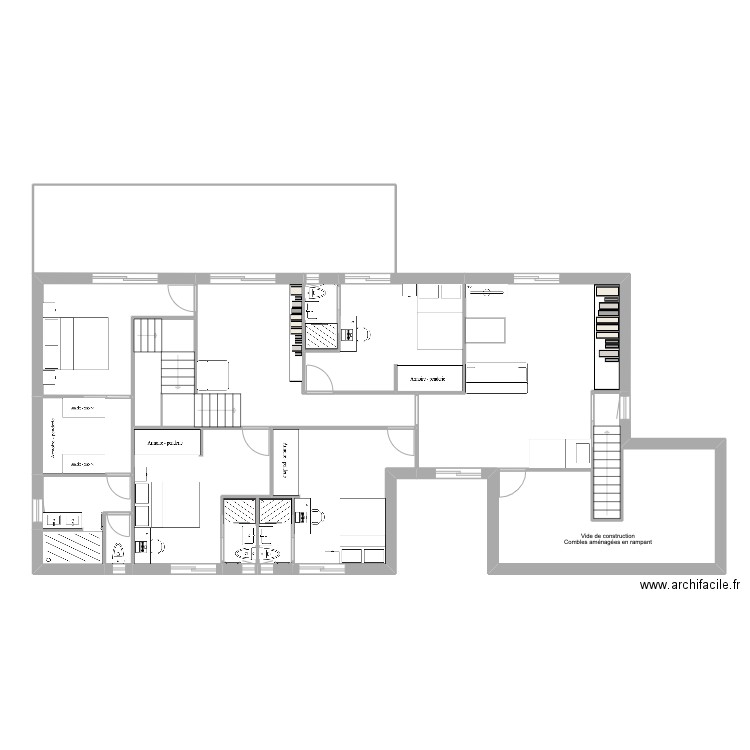 La Salle v2. Plan de 25 pièces et 263 m2