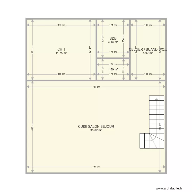 essai chalet. Plan de 