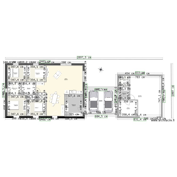 plan de maison. Plan de 15 pièces et 309 m2