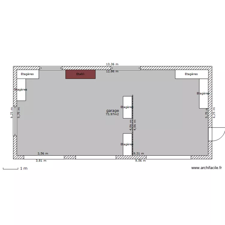 garage triple. Plan de 