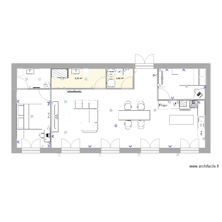 Maison de alexandrearchetti 0.3. Plan de 2 pièces et 8 m2