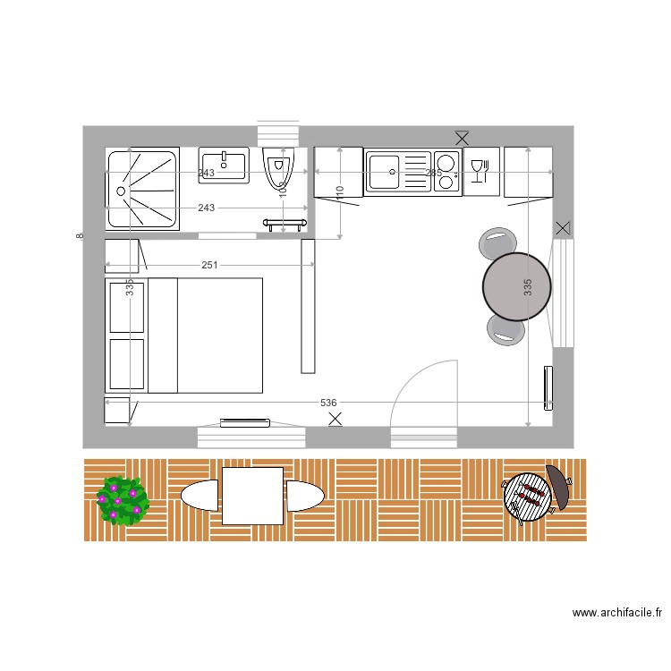 Petite maison. Plan de 0 pièce et 0 m2