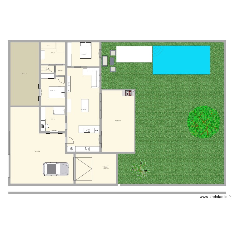 Maison t3 avec bureau 83m2. Plan de 0 pièce et 0 m2