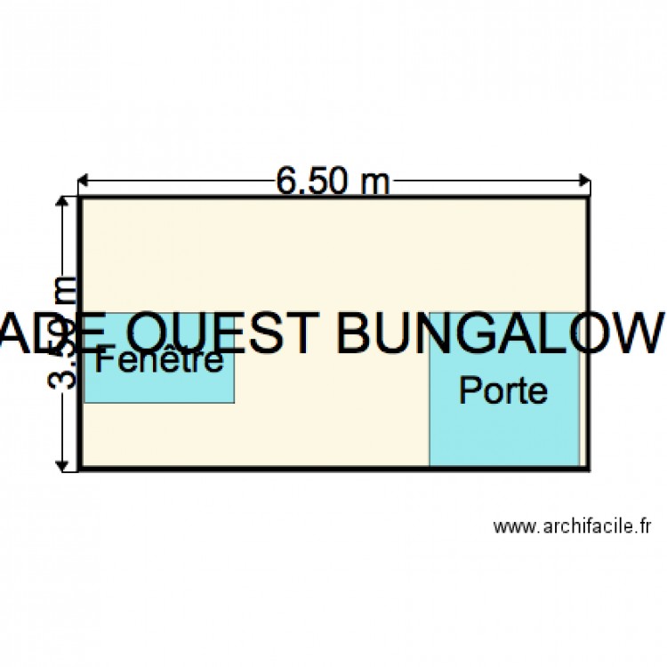 Façade OUEST BUNGALOW EXISTANT. Plan de 0 pièce et 0 m2