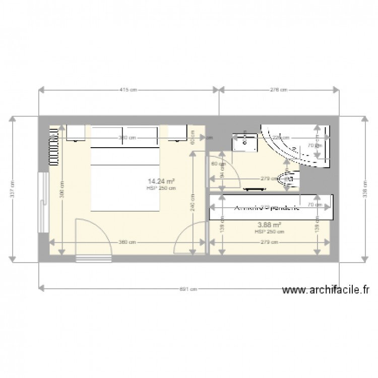 CHAMBRE 1 MNP. Plan de 0 pièce et 0 m2