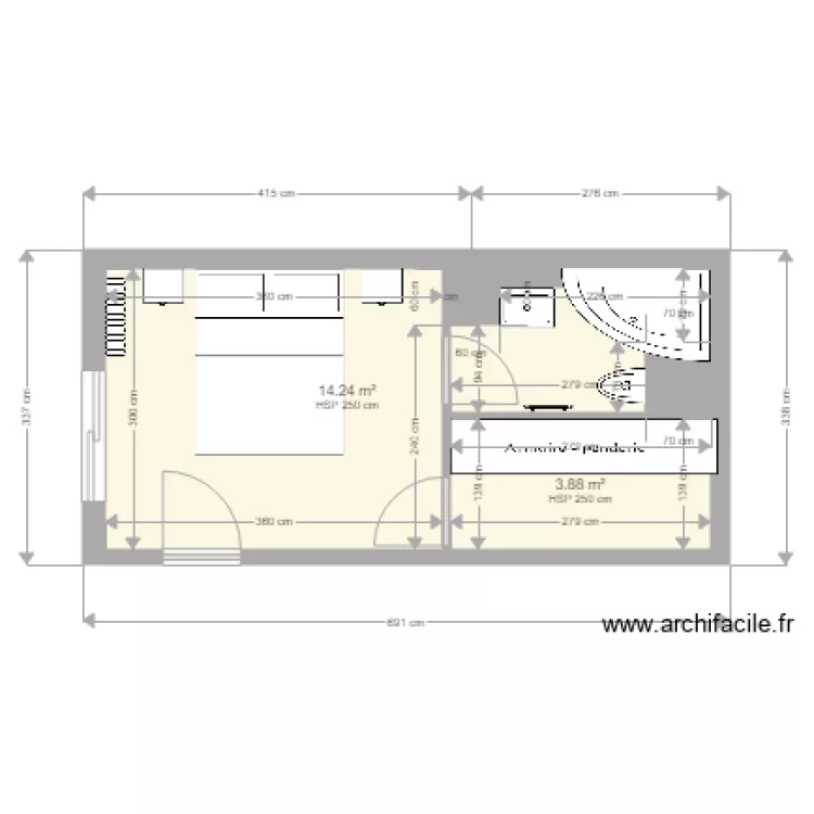 CHAMBRE 1 MNP. Plan de 