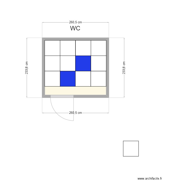 WC LA LOUVIERE. Plan de 1 pièce et 5 m2