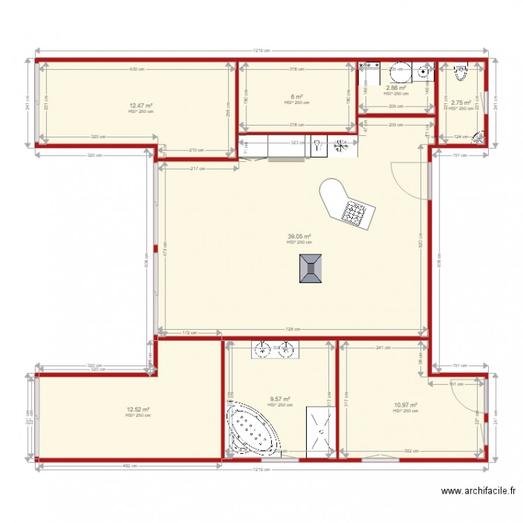 Maison Habitation 1BIS. Plan de 0 pièce et 0 m2