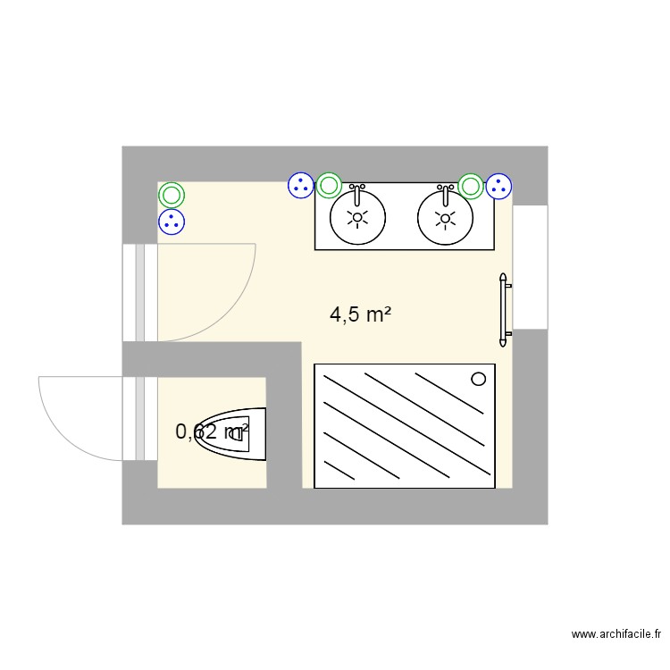 SALLE D EAU. Plan de 0 pièce et 0 m2