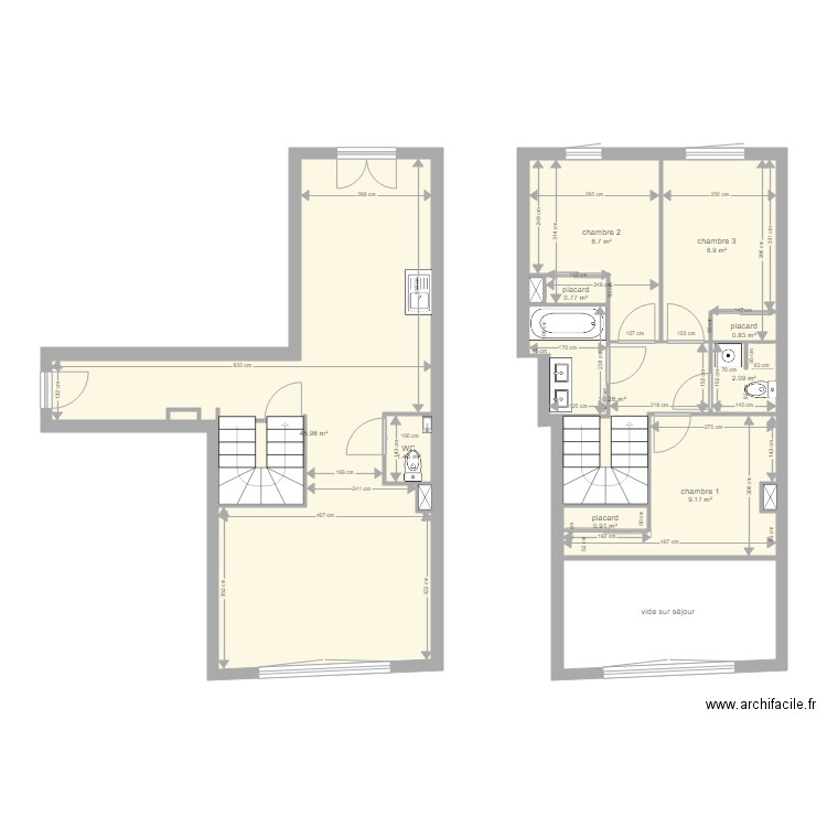 ArtMixDuplexAvecCotes2. Plan de 0 pièce et 0 m2