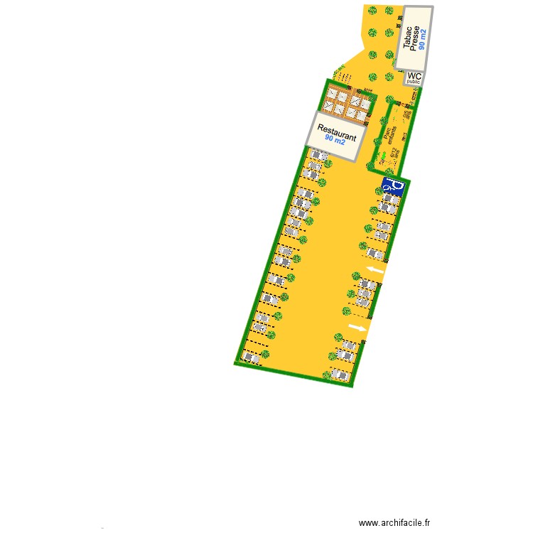 jardin 4. Plan de 3 pièces et 194 m2