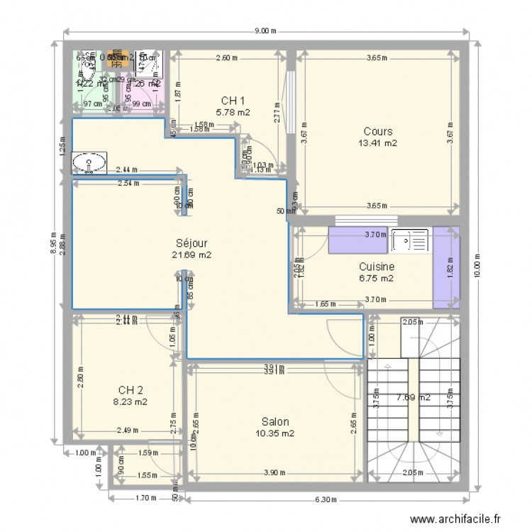 1er et 2eme Etage. Plan de 0 pièce et 0 m2
